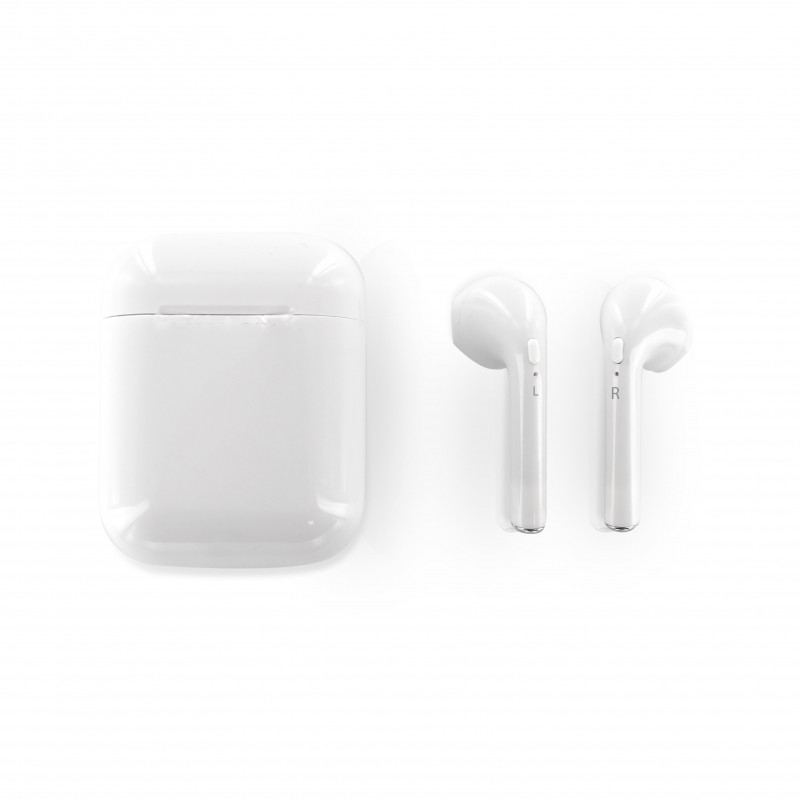 Ecouteurs intra auriculaire avec micro Bluetooth TWS - blanc