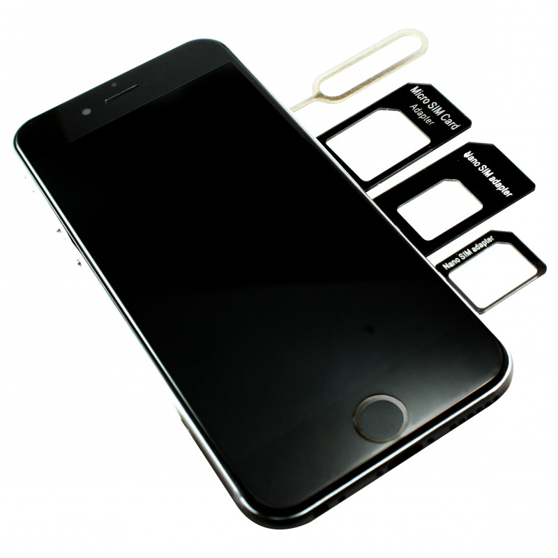 Adaptateur Carte SIM nano SIM micro SIM smartphone Noir