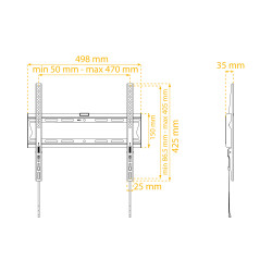 METRONIC - Support TV fixe pour TV 42 à 55 (106 à 140 cm)