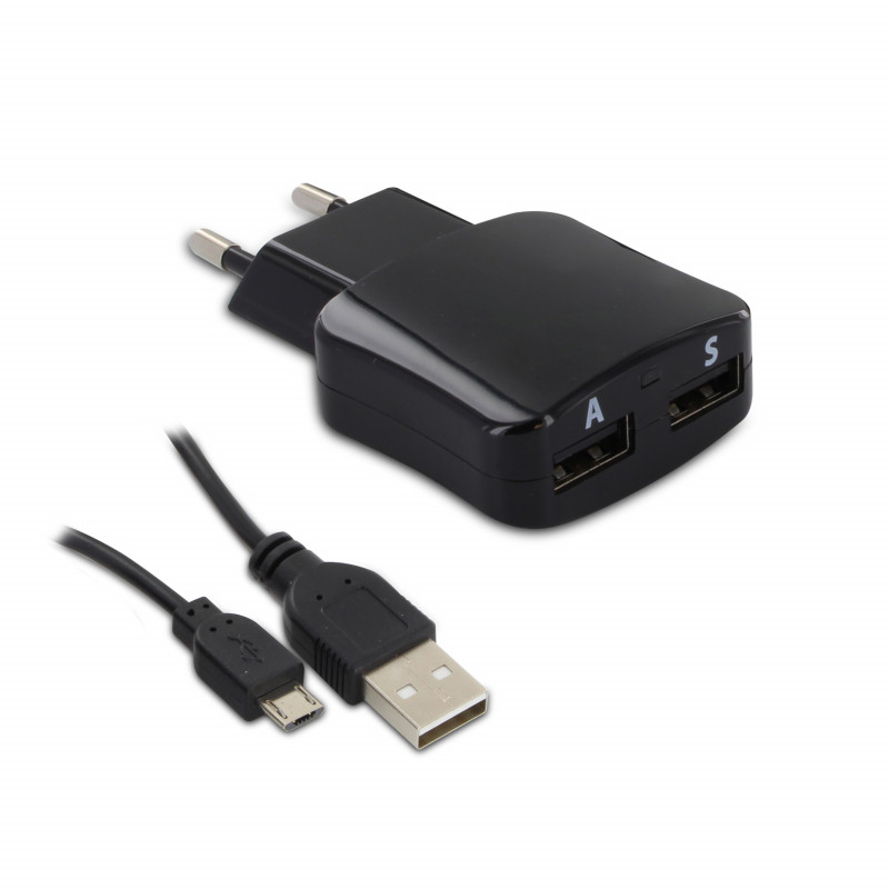 Chargeur 2A + câble Mini USB 1,0 m. Adaptateur de chargeur testé