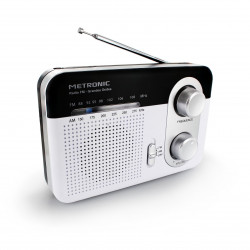 Radio portable FM Vintage - noir et blanc