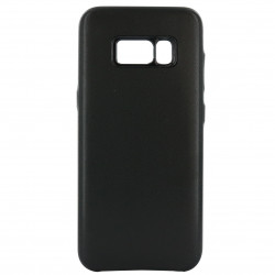 Coque rigide cuir PU pour Samsung S8 - noire