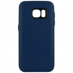 Coque rigide cuir PU pour Samsung S7 - bleue