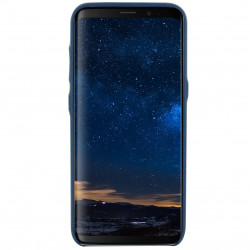 Coque rigide cuir PU pour Samsung S8 - bleue