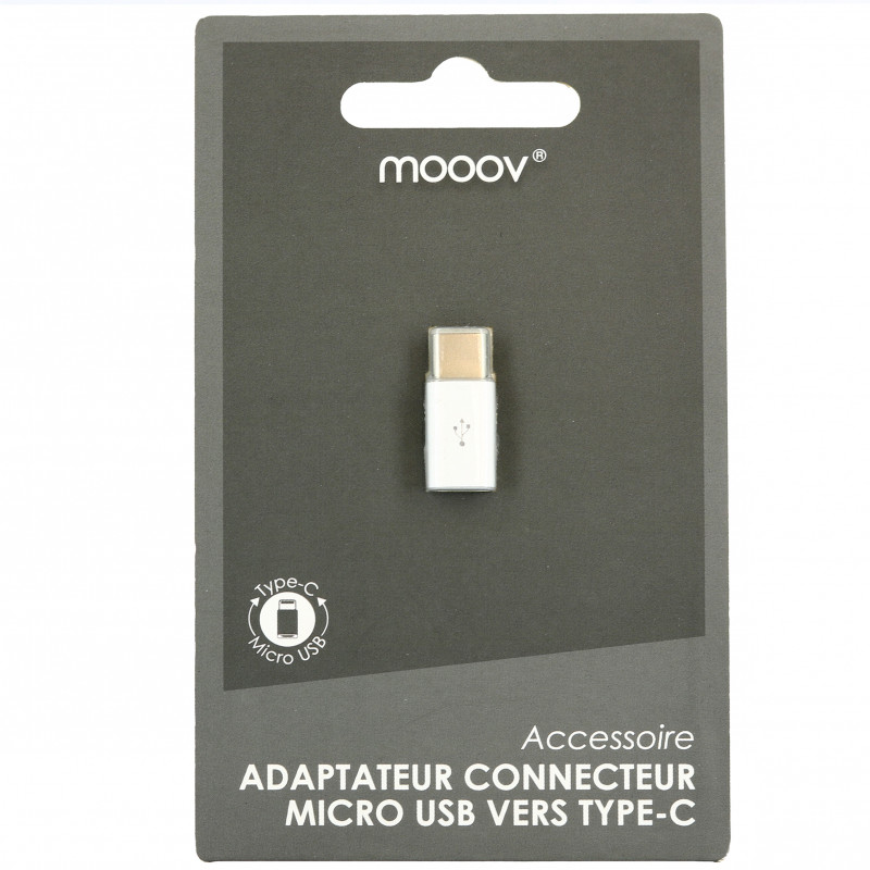 Adaptateur Micro-USB vers USB-C - Blanc