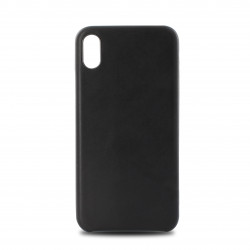 Coque rigide cuir PU pour iphone XS Max - noire