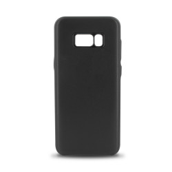 Coque rigide cuir PU pour Samsung S8+ - noire