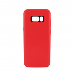 Coque rigide cuir PU pour Samsung S8+ - rouge