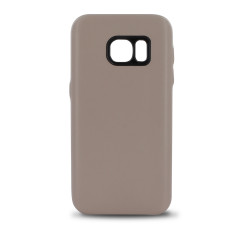 Coque rigide cuir PU pour Samsung S7 - beige