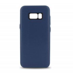 Coque rigide cuir PU pour Samsung S8+ - bleue