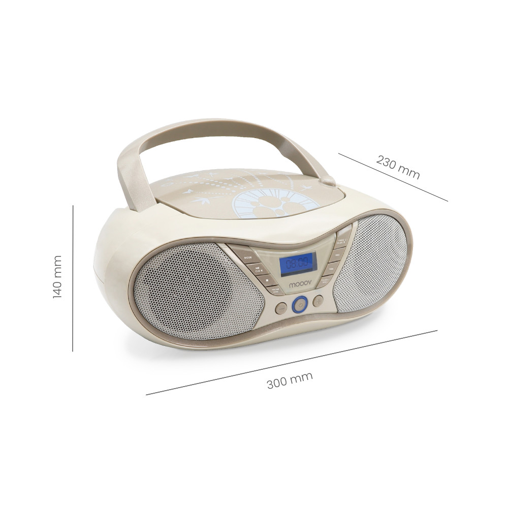 Lecteur CD Soft Grey avec radio FM et port USB