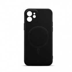 Coque semi-rigide compatible MagSafe pour iPhone 11 - noire