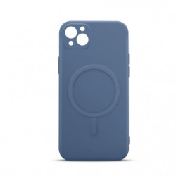 Coque semi-rigide compatible MagSafe pour iPhone 14 Plus - Bleu acier