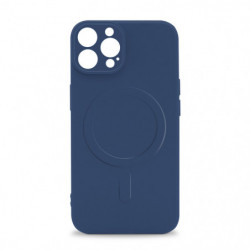 Coque semi-rigide compatible MagSafe pour iPhone 14 Pro - Bleu foncé