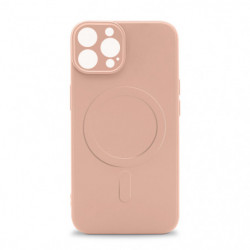 Coque semi-rigide compatible MagSafe pour iPhone 14 Pro - Rose poudré