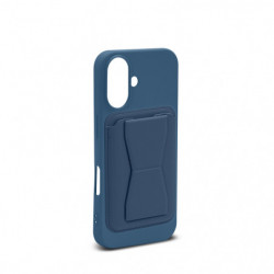 Coque semi-rigide compatible MagSafe+porte-cartes pour iPhone 16 - bleu