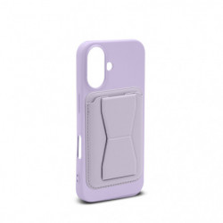 Coque semi-rigide compatible MagSafe+porte-cartes pour iPhone 16 - violet