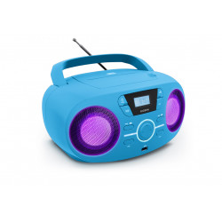 Lecteur Radio Cd Portable Usb Bleu + Speakers Lumineux - CD61BLUSB