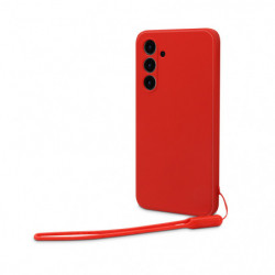 Coque semi-rigide avec dragonne amovible pour Samsung Galaxy A16 - Rouge intense